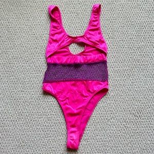 Hot Pink Bodysuit w/ Cutouts